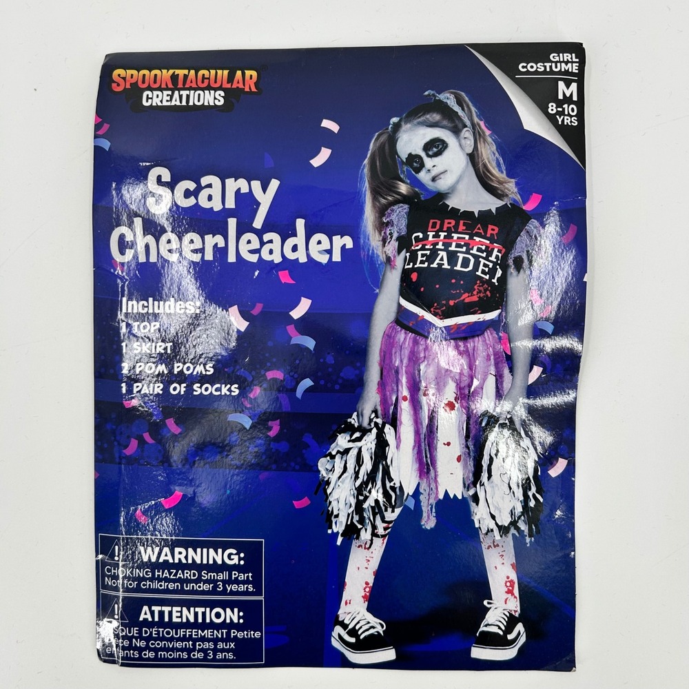 Spooktacular Creations Scary Cheerleader Costume Girls Medium 8-10 Halloween